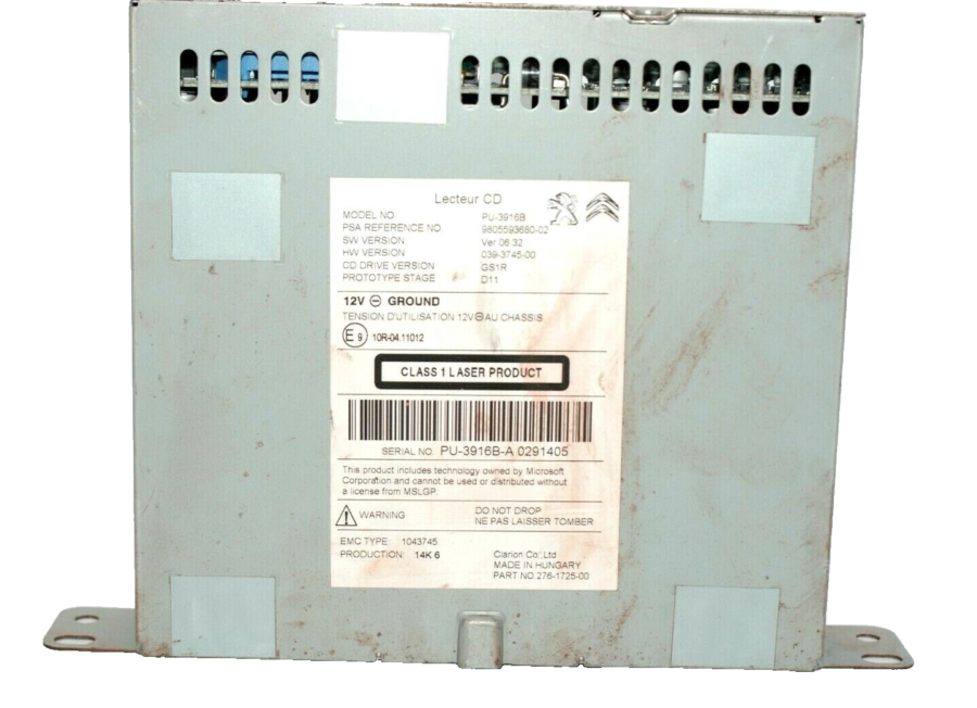 Sistema Audio / Radio PEUGEOT/ CITROEN PU-3916B 9805593680-02 - Imagen 4