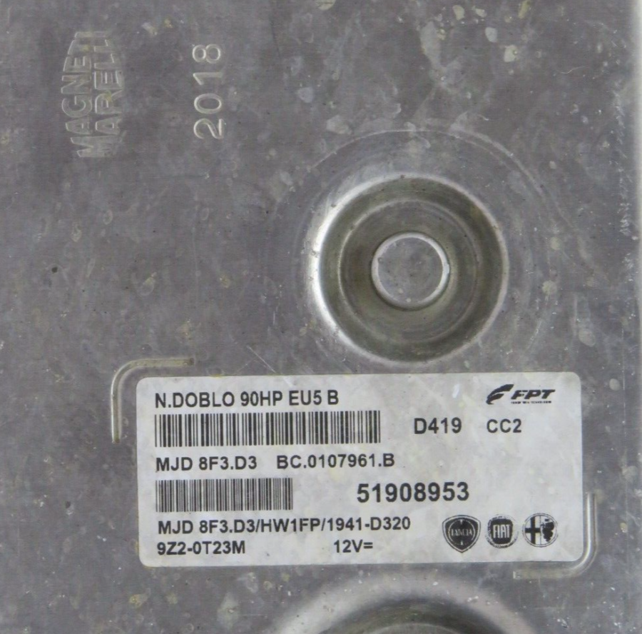 ECU Centralita FIAT DOBLO 51908953 MJD8F3D3 MJD 8F3.D3 BC0107961B 9Z20T23M - Imagen 5