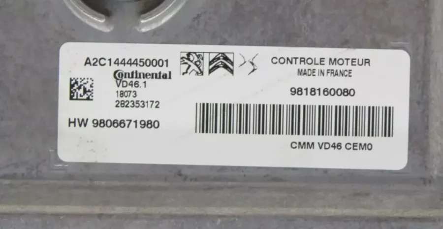 Centralita de Motor PEUGEOT/CITROEN 9818160080 HW9806671980 A2C1444450001 - Imagen 5