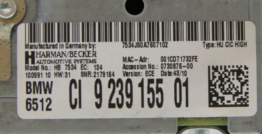 Cambiador CD BMW (SERIE 5/7) CI923915501 CI 9 239 155 01 6512CI923915501 - Imagen 9