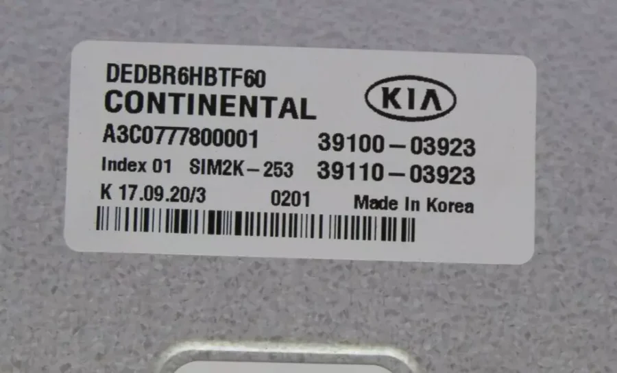 Engine Control Unit KIA NIRO 391B103450 391B1-03450 3911003923 3910003923 - Image 5