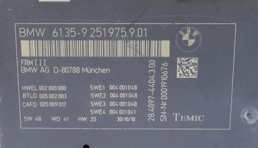 Electronic Module BMW 5 SERIES 61359251975901 61.35-9 251 975.9.01 - Image 8