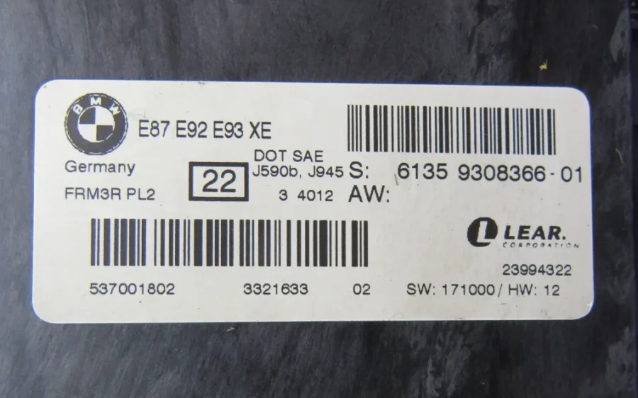 BMW Electronic Module 6135930836601 6135 9308366-01 E87E92E93XE 23994322 - Image 9