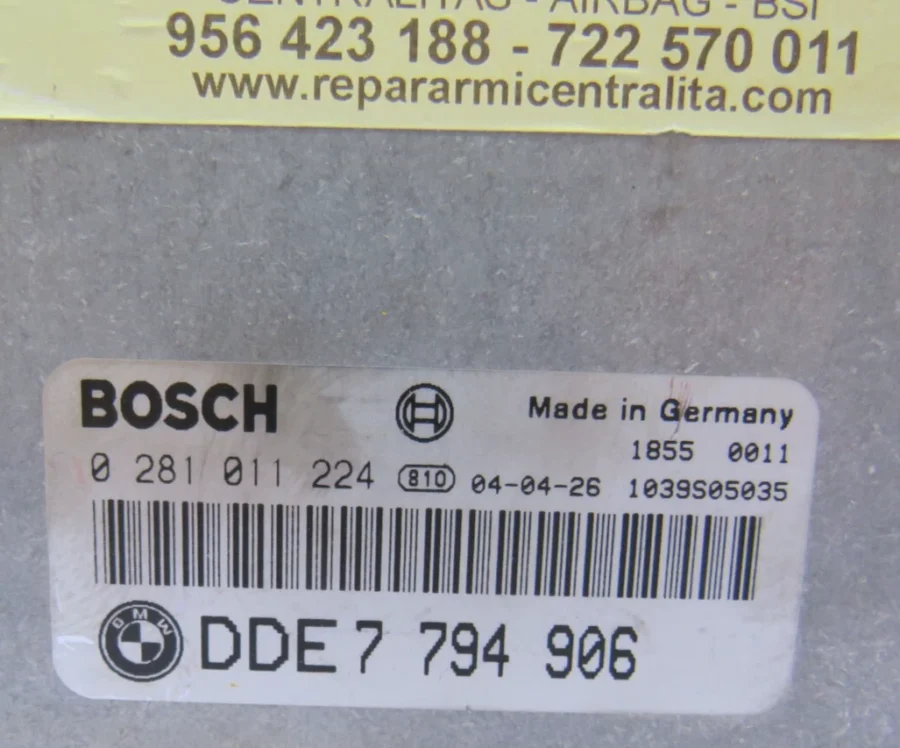 Engine Control Unit BMW SERIES 5 E60 E61 DDE7794906 7794906 0281011224 - Image 8