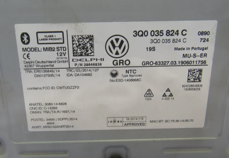 Sistema Audio/Radio CD VW TIGUAN, TURAN, GOLF, POLO 3Q0035824C 3Q0 035 824 C - Imagen 9