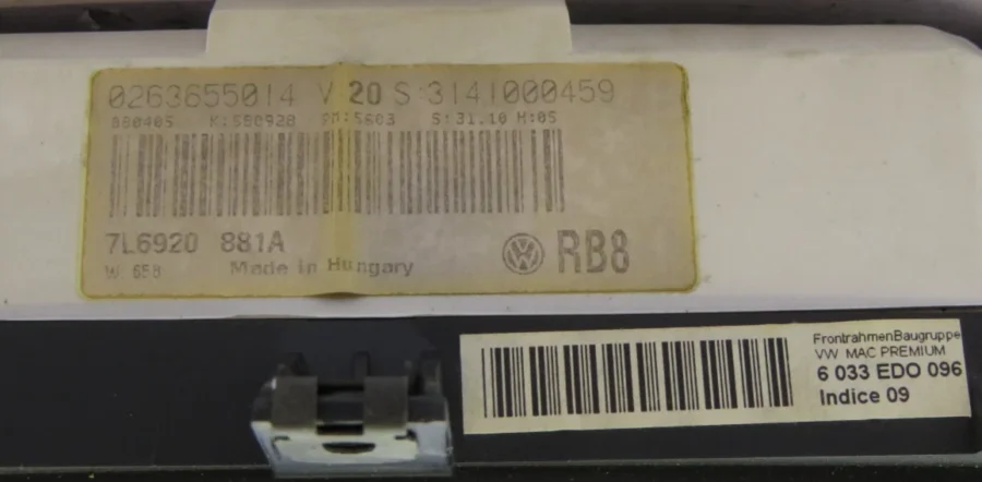 Cuadro de Instrumentos VW TOUAREG 7L6920881A 7L6920 881A 6033ED0096 0263655014 - Imagen 7
