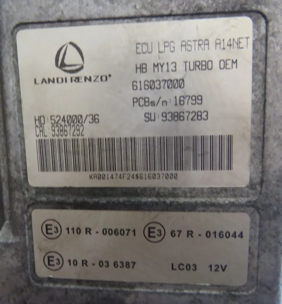 Engine Control Unit OPEL ASTRA 616037000 93867292 93867283 524000/36 - Image 7