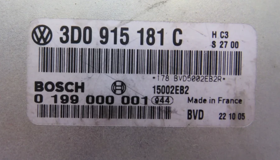 VW PHAETON Electronic Module 3D0915181C 3D0 915 181 C 0199000001 1265106211 - Image 8