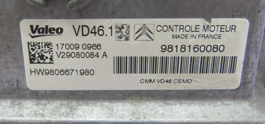 Centralita de Motor PEUGEOT/CITROEN 9818160080 HW9806671980 VD46.1 - Image 7