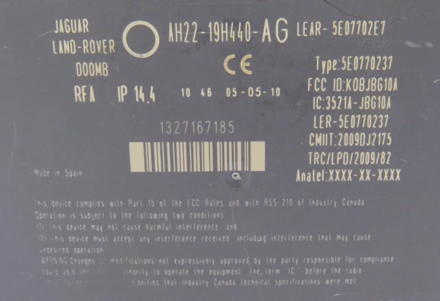 LAND ROVER RANGE ROVER Electronic Module AH2219H440AG 5E07702E7 5E07702E1 - Image 7