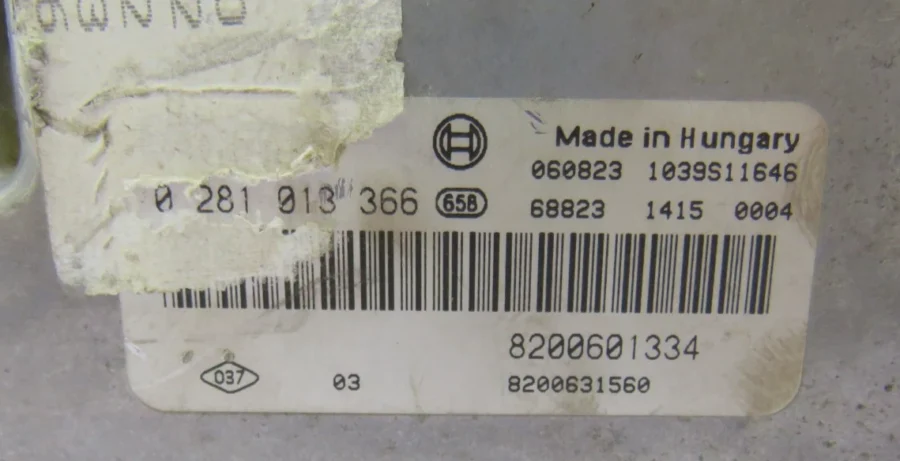 Engine Control Unit RENAULT SCENIC/MEGANE 8200601334 0281013366 0 281 013 366 - Image 7