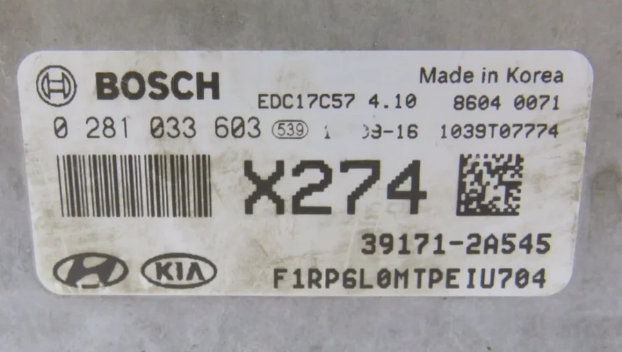 Centralita del Motor KIA CARENS 391712A545 39171-2A545 0281033603 0 281 033603 - Imagen 7